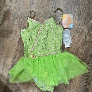Disney Princess Tiana Green and Gold Swimsuit or Dance Costume with Tulle 9/10